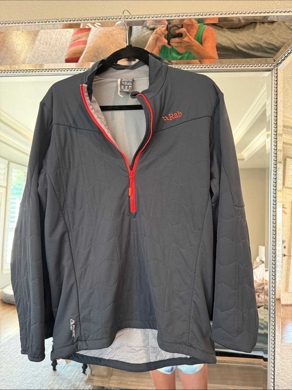 Rab Men's Lightweight Black Half-Zip Jacket with Red Trim